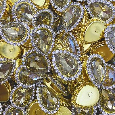 Teardrop Sew on Rhinestone FIND-WH0135-66O-1