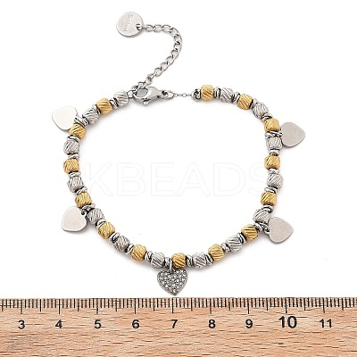 Punk Style 304 Stainless Steel Column Link Charm Bracelets for Women BJEW-C089-14GP-1