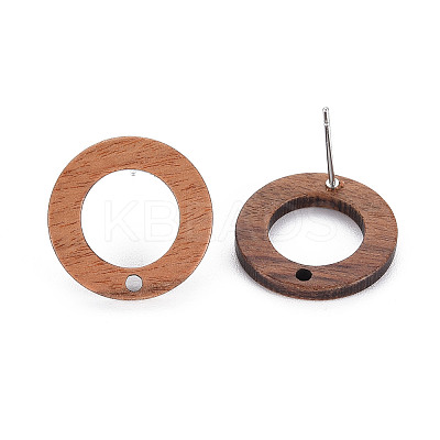 Walnut Wood Stud Earring X-MAK-N032-035-1