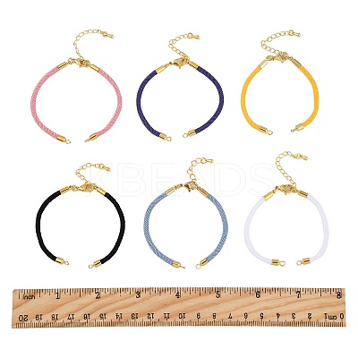 6Pcs 6 Colors Nylon Cords Bracelet Makings Fit for Connector Charms AJEW-FS0001-38-1