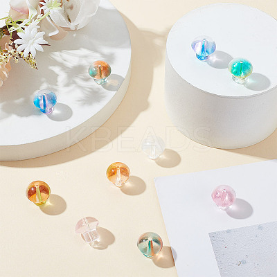 96Pcs 8 Colors Transparent Glass Beads GLAA-GO0001-01-1