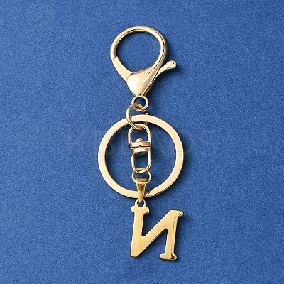 304 Stainless Steel Initial Letter Charm Keychains KEYC-YW00005-14-1