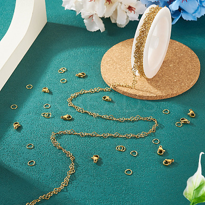DIY 304 Stainless Steel Chain Necklace Making Kits DIY-TA0012-14-1