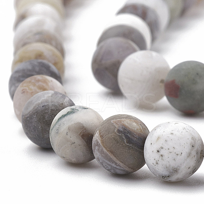 Natural Bamboo Leaf Agate Beads Strands X-G-T106-027-1