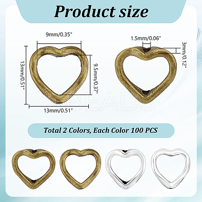 200Pcs 2 Colors Alloy Bead Frames FIND-GA0003-70-1