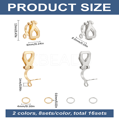 304 Stainless Steel Clip-on Earring Findings STAS-LP0001-51-1