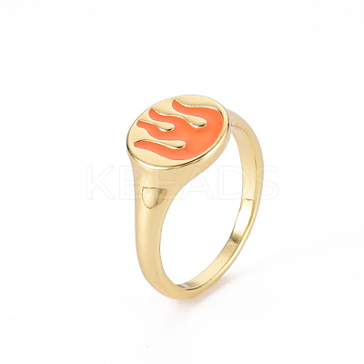 Alloy Enamel Wide Band Rings RJEW-N034-002-RS-1