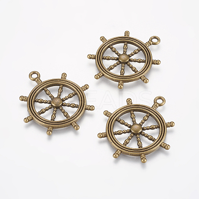 Tibetan Style Rudder Helm Alloy Pendants LS-TIBEB-A101628-AB-FF-1