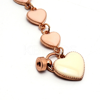 Alloy Enamel Heart Link Chains for DIY Keychains AJEW-WH0188-85B-1