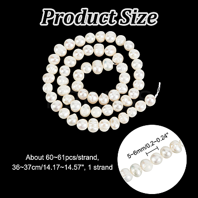 1 Strand Natural Cultured Freshwater Pearl Beads Strands PEAR-NB0002-21-1