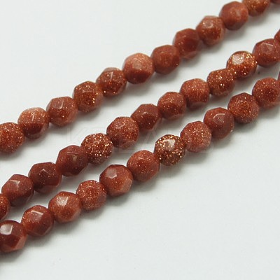Synthetic Goldstone Beads Strands G-K020-3mm-07B-1