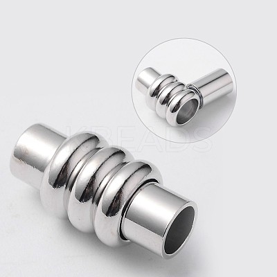 Column Brass Magnetic Clasps with Glue-in Ends KK-F358-03-A-NR-1