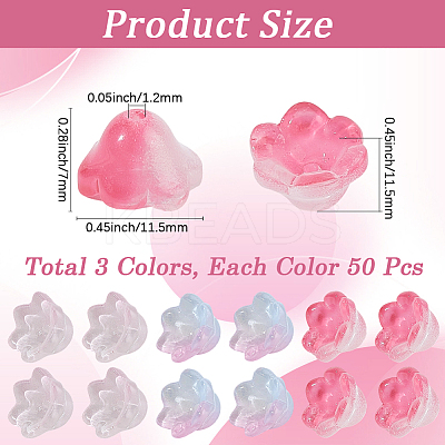 150Pcs 3 Colors Transparent Two Tone Spray Painted Glass Beads GLAA-LT0001-04D-1