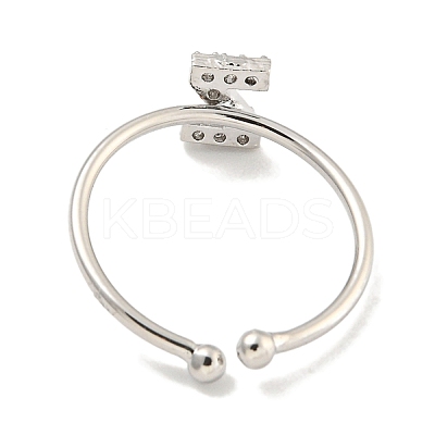 Rack Plating Brass Open Cuff Rings for Women RJEW-F162-02P-Z-1