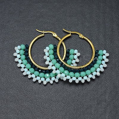 304 Stainless Steel Hoop Earrings X-EJEW-O090-I20-1