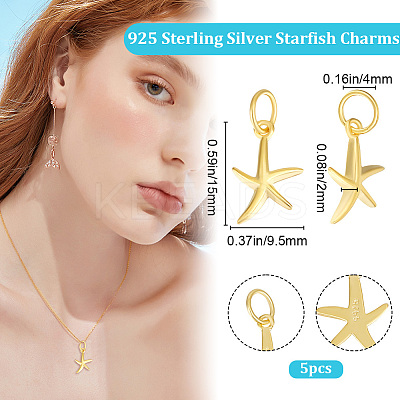 5Pcs 925 Sterling Silver Pendants STER-BBC0005-93-1