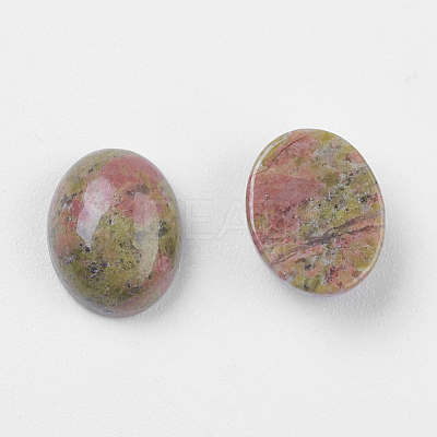 Natural Unakite Cabochons X-G-10x8x4-1