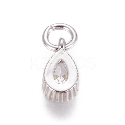 Brass Micro Pave Cubic Zirconia Charms X-ZIRC-E145-76P-1