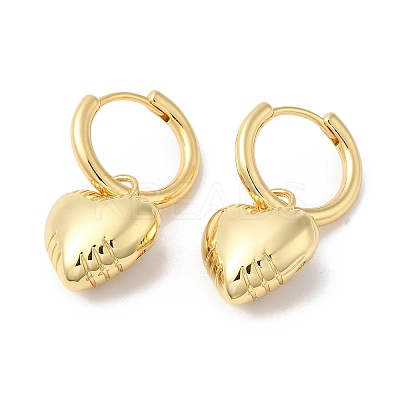 Rack Plating Brass Heart Dangle Hoop Earrings EJEW-R150-06G-1