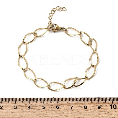 304 Stainless Steel Link Chain Bracelets for Women BJEW-A051-02G-1