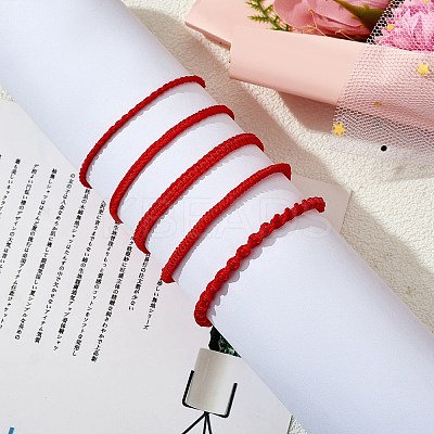 5Pcs 5 Style Nylon Thread Woven Braided Bracelets Set BJEW-SW00054-1