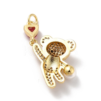 Rack Plating Brass Micro Pave Cubic Zirconia Pendants KK-A160-14G-1