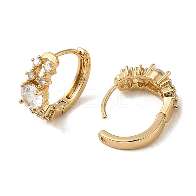 Brass Micro Pave Cubic Zirconia Hoop Earring EJEW-L271-22KCG-03-1