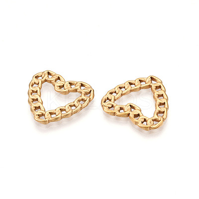304 Stainless Steel Heart Chain Linking Rings STAS-N109-08G-1