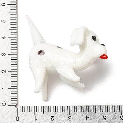 3D Dalmatian Dog Handmade Lampwork Ornaments Figurine DJEW-C013-01-1