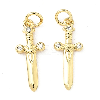 Brass Micro Pave Cubic Zirconia Pendants KK-Z120-54G-01-1