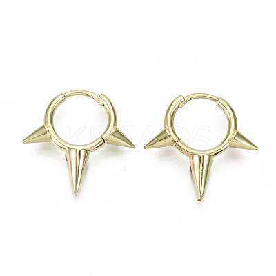 Brass Huggie Hoop Earrings EJEW-S201-212G-NF-1