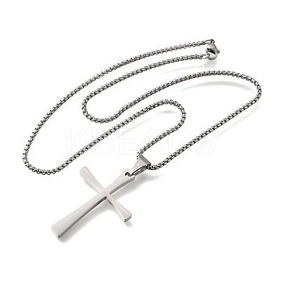 304 Stainless Steel Pendant Necklaces NJEW-P329-03C-P-1
