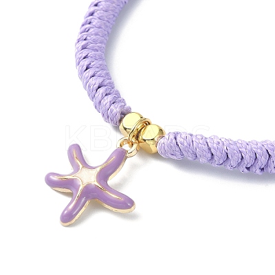Starfish Shape Alloy Enamel Pendant Bracelets BJEW-JB09883-01-1
