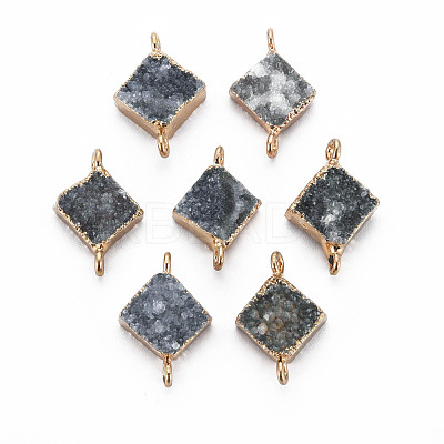 Natural Druzy Agate Links Connectors G-S359-081-1