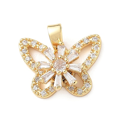 Brass Micro Pave Cubic Zirconia Rotating Pendants LS-KK-M323-01E-G-1