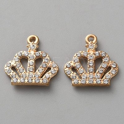 Alloy Rhinestone Pendants FIND-P033-01G-1