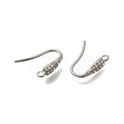 304 Stainless Steel Rhinestone Earring Hooks STAS-D310-01P-01-1