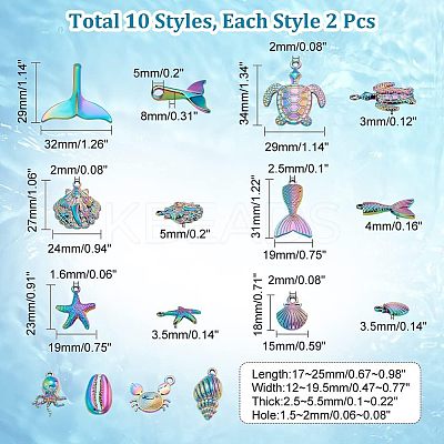 20Pcs 10 Style Alloy Pendants FIND-CA0005-81-1