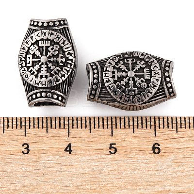 304 Stainless Steel European Beads STAS-G334-04AS-1
