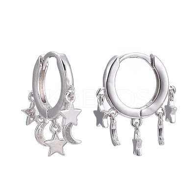 Brass Huggie Hoop Earrings EJEW-K083-44P-1