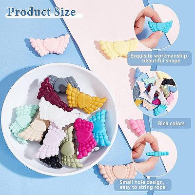 17Pcs 17 Colors Food Grade Eco-Friendly Silicone Focal Beads SIL-HY0001-05-1