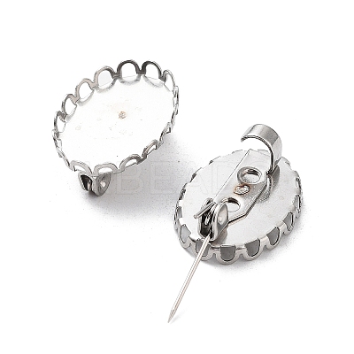 Non-Tarnish 304 Stainless Steel Brooch Base Settings FIND-D035-01A-P-1