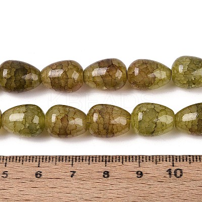 Baking Paint Crackle Glass Beads Strands DGLA-N019-03A-08-1
