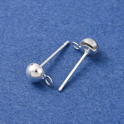 Brass Stud Earring Findings KK-G604-01S-02-1