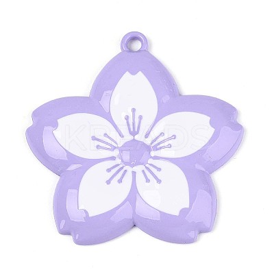 Spray Painted Alloy Big Pendants PALLOY-T092-81B-1
