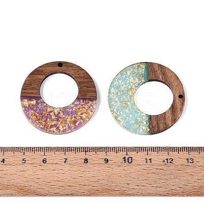 Opaque Resin and Walnut Wood Pendants RESI-T060-17M-1