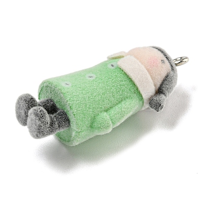 Flocking Resin Cute Pendants RESI-L043-01P-04-1