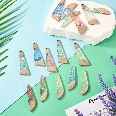 16Pcs 8 Style Wooden Pendants FIND-TA0005-89-1