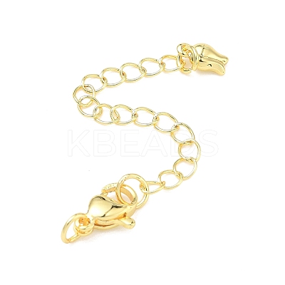 Brass Curb Chain Extender KK-G557-13G-1