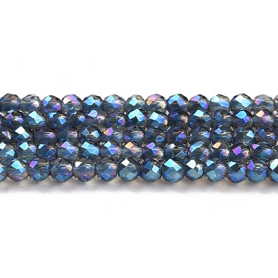 Electroplate Transparent Glass Beads Strands GLAA-H021-01A-FR05-1